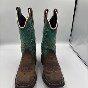 Justin Womens Sz 6.B Gypsy Brown & Turquoise Leather Western Cowboy Boots L2904